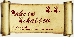 Maksim Mihaljev vizit kartica